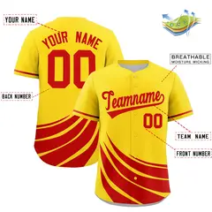 Yellow Red Graffiti Wind Mark Baseball Jersey 2