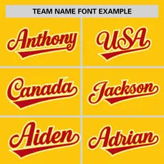 Yellow Red Half Stripe Authentic Baseball Jersey 3