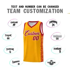 Yellow Red Indians Pattern Basketball Uniform Jersey 4