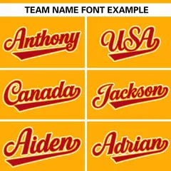 Yellow Red Raglan Gradient Thick Stripe Baseball Jersey 3