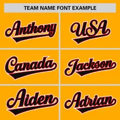 Yellow Red Raglan Round-Neck Hockey Jersey 3