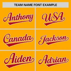 Yellow Red Raglan Sleeves Authentic Baseball Jersey 3