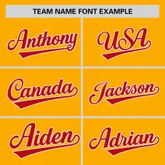 Yellow Red Raglan Sleeves Authentic Baseball Jersey 3