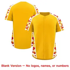 Yellow Red Side Camo Baseball Jersey 7