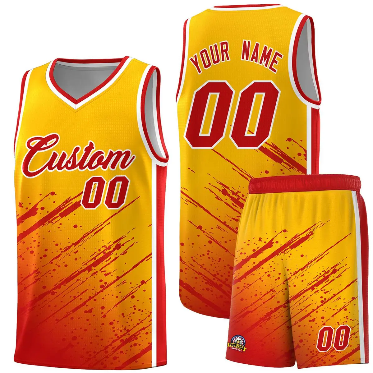 Yellow Red Splash Basketball Kit for Summer Camp