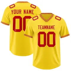 Yellow Red Square Neckline Classic Authentic Football Jersey 1