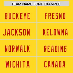 Yellow Red Square Neckline Classic Authentic Football Jersey 3