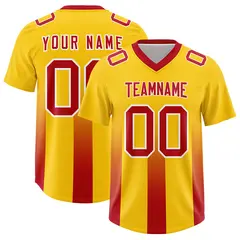 Yellow Red Vertical Gradient Stripe Fashion Football Jersey 1