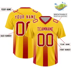 Yellow Red Vertical Gradient Stripe Fashion Football Jersey 2