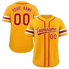 Yellow Red-White Classic Authentic Baseball Jersey 1
