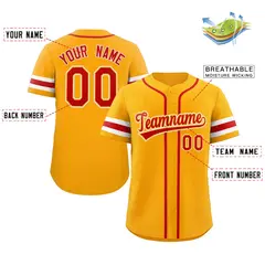 Yellow Red-White Classic Authentic Baseball Jersey 2