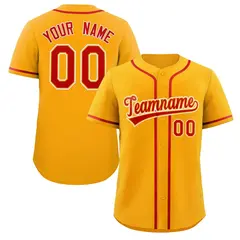 Yellow Red-White Classic Authentic Baseball Jersey 1