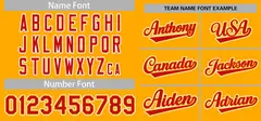 Yellow Red-White Classic Authentic Baseball Jersey 3