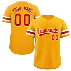 Yellow Red-White Classic Authentic Baseball Jersey 1