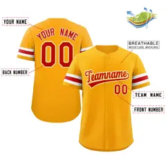 Yellow Red-White Classic Authentic Baseball Jersey 2