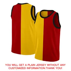 Yellow Red-White Split Fashion Basketball Jersey 4