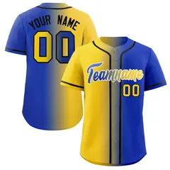 Yellow Royal-Black Gradient Baseball Jersey