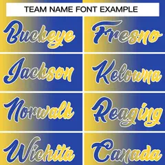 Yellow Royal-Black Gradient Baseball Jersey 3