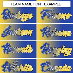 Yellow Royal-Black Gradient Baseball Jersey 3