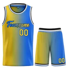 Yellow Royal-Black Gradient Heal Basketball Jersey