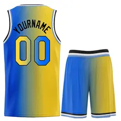Yellow Royal-Black Gradient Heal Basketball Jersey 2