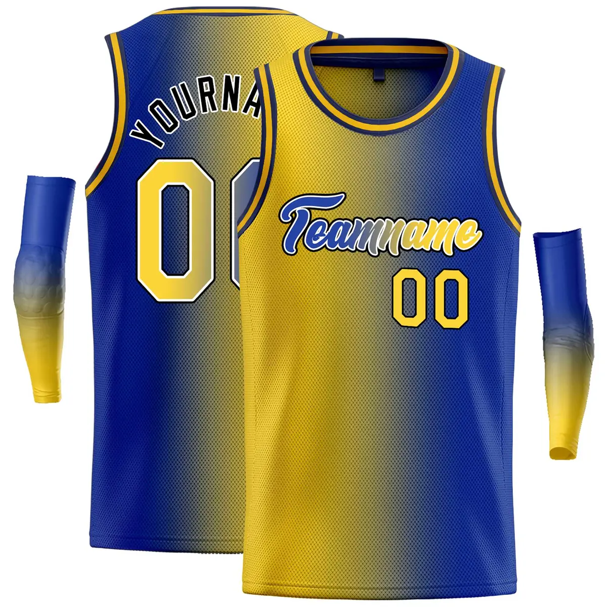 Yellow Royal Black-Royal Gradient Heal Basketball Jersey