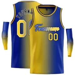 Yellow Royal Black-Royal Gradient Heal Basketball Jersey