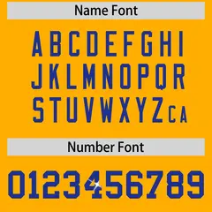 Yellow Royal Blue Sequin Lettering Football Jersey 4