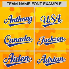Yellow Royal Blue White Puzzle Elements Baseball Jersey 3