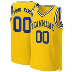Yellow Royal Classic Team Basketball Jersey 1