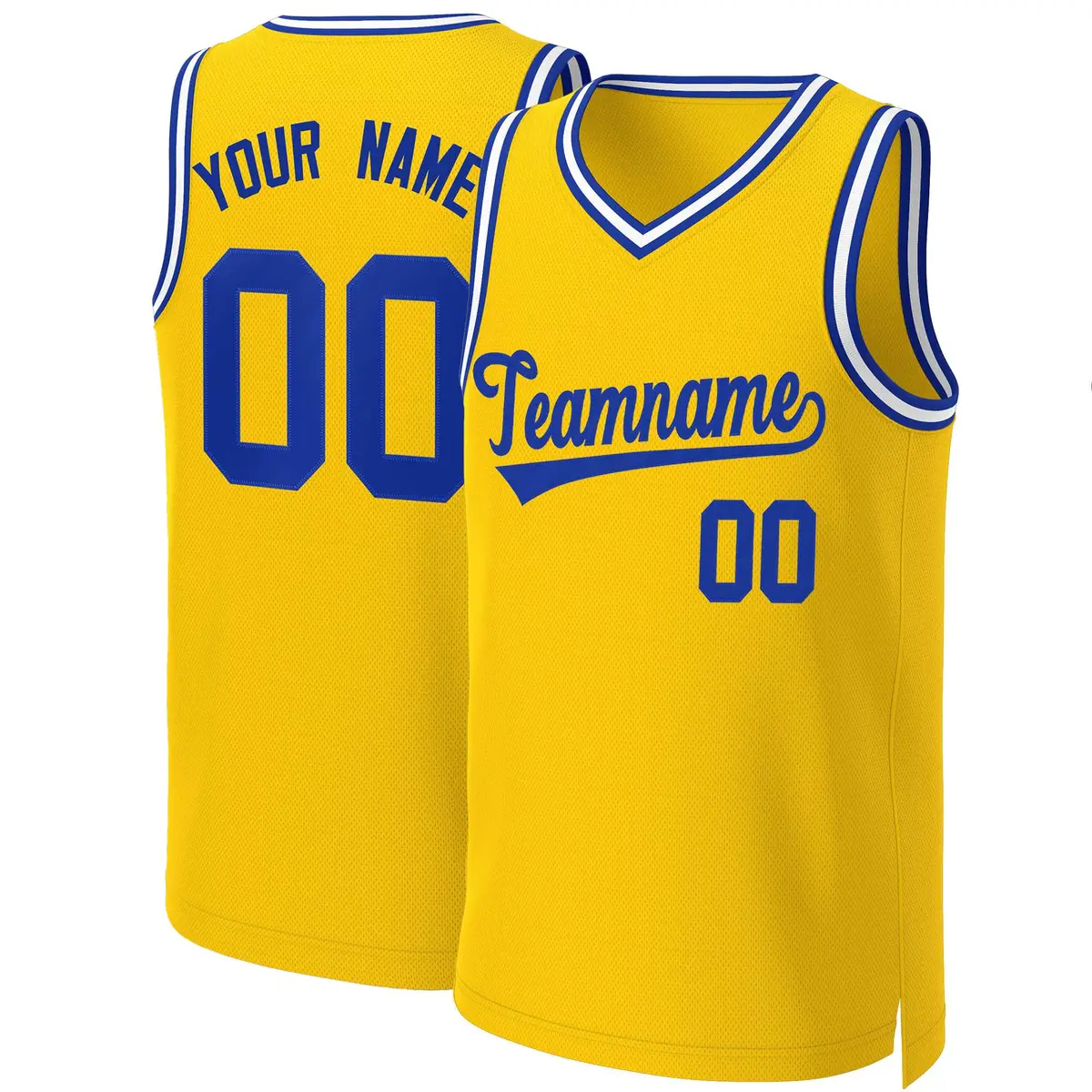 Yellow Royal Classic Team Basketball Jersey