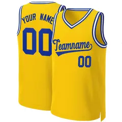 Yellow Royal Classic Team Basketball Jersey 1