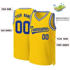 Yellow Royal Classic Team Basketball Jersey 2