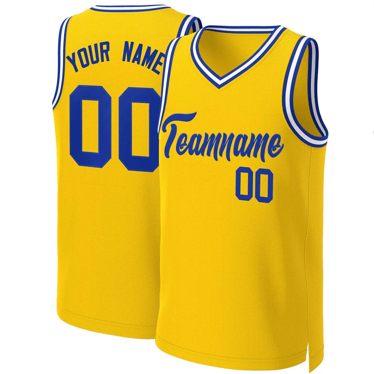 Yellow Royal Classic Team Basketball Jersey