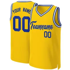 Yellow Royal Classic Team Basketball Jersey 1