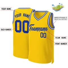 Yellow Royal Classic Team Basketball Jersey 2