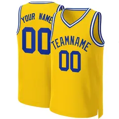Yellow Royal Classic Team Basketball Jersey 1