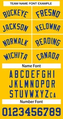 Yellow Royal Classic Team Basketball Jersey 3