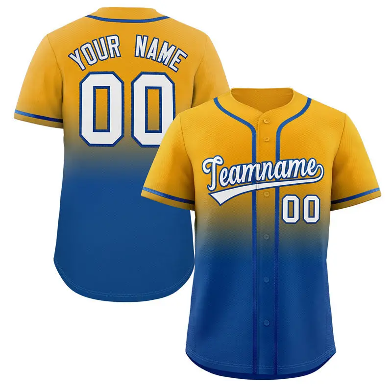 Yellow Royal Gradient Fashion Baseball Jersey