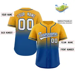 Yellow Royal Gradient Fashion Baseball Jersey 2