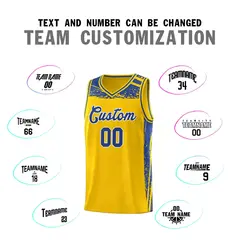 Yellow Royal Graffiti Pattern Basketball Jersey 3