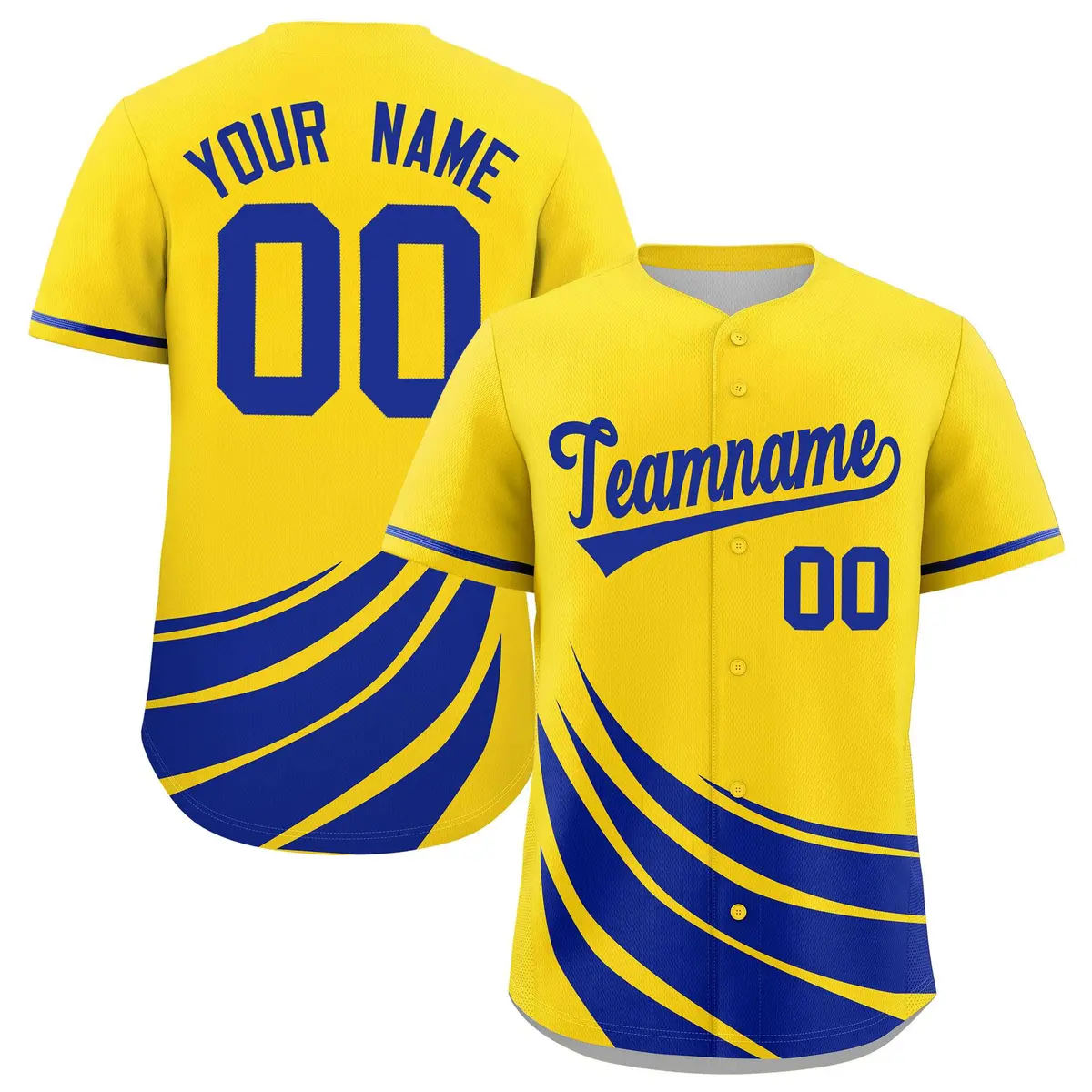 Yellow Royal Graffiti Wind Mark Baseball Jersey