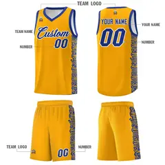Yellow Royal Indians Pattern Basketball Uniform Jersey 5