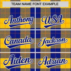 Yellow Royal-Orange Plaid Varsity Letterman Baseball Jacket 3