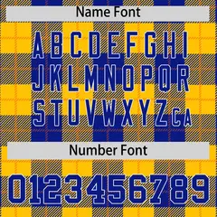 Yellow Royal-Orange Plaid Varsity Letterman Baseball Jacket 4