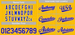Yellow Royal-Orange Stripe Authentic Fashion Baseball Jersey 3