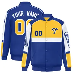 Yellow Royal Raglan Sleeves Varsity Letterman Jacket 1