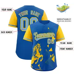 Yellow Royal Raptor Series Raglan Baseball Jersey 2