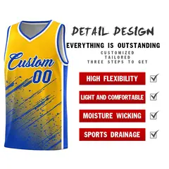 Yellow Royal Splash Basketball Uniforms for Match 2