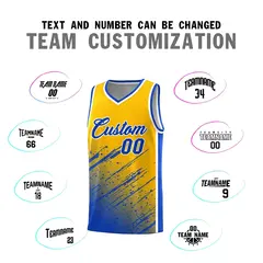 Yellow Royal Splash Basketball Uniforms for Match 4